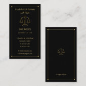 Procureur bij wet | Elegant Gold Black Visitekaartje (Voorkant / Achterkant)