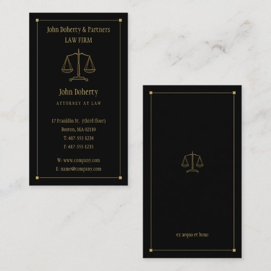 Procureur bij wet | Elegant Gold Black Visitekaartje (Voorkant / Achterkant)