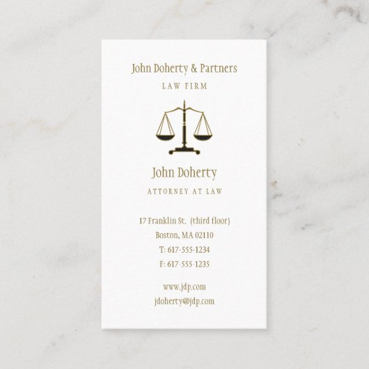 Procureur bij wet | Elegant Gold Visitekaartje (Voorkant)