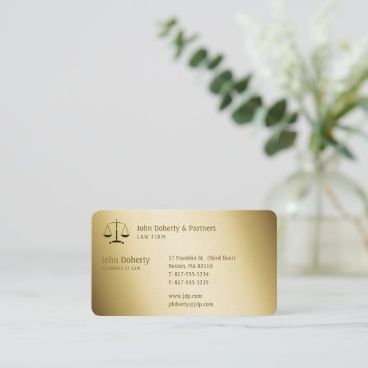 Procureur bij wet | Elegant Gold Visitekaartje (Staand voorkant)