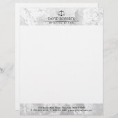 procureur bij wet Elegant Marble Texture Lawyer Gepersonaliseerd Briefhoofd (Voorkant / Achterkant)