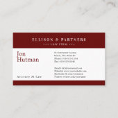 Procureur bij wet | Elegant Plain Dark Red Visitekaartje (Voorkant)