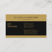 Procureur bij wet | Elegant Plain Gold Black Visitekaartje (Voorkant)