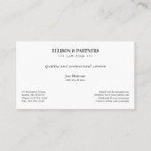 Procureur bij wet | Elegant Plain Visitekaartje (Voorkant)