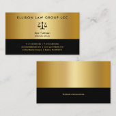 Procureur bij wet | Elegant Professional Gold Blac Visitekaartje (Voorkant / Achterkant)