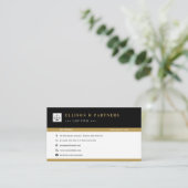 Procureur bij wet | Elegant Professional Gold Blac Visitekaartje (Staand voorkant)