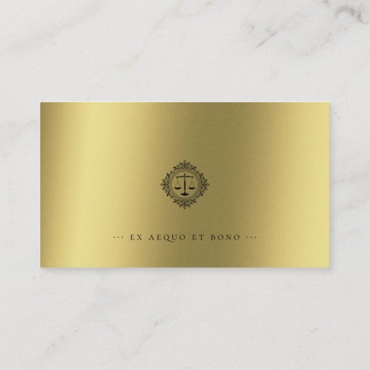 Procureur bij wet | Elegant Scales Black Gold Visitekaartje (Achterkant)