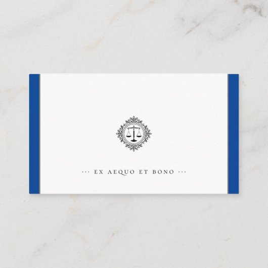 Procureur bij wet | Elegant schalen donkerblauw Visitekaartje (Achterkant)