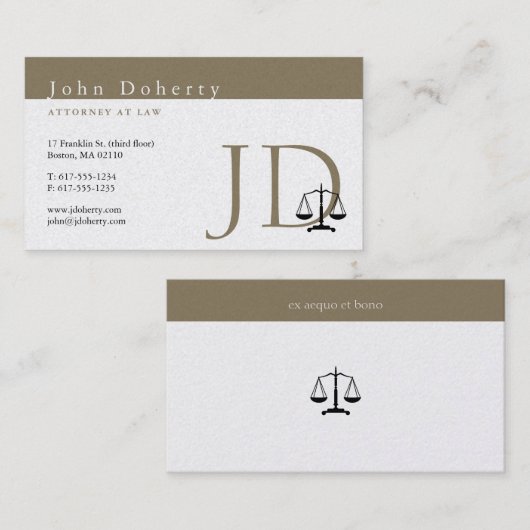 Procureur bij wet | Golden Initialen Visitekaartje (Voorkant / Achterkant)