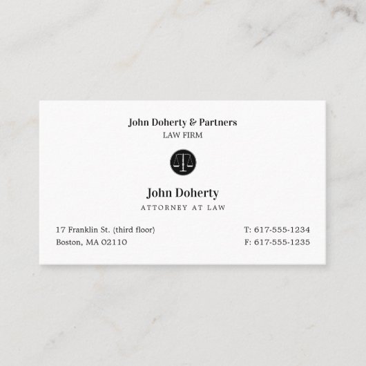 Procureur bij wet | Klassieke advocaat Visitekaartje (Voorkant)