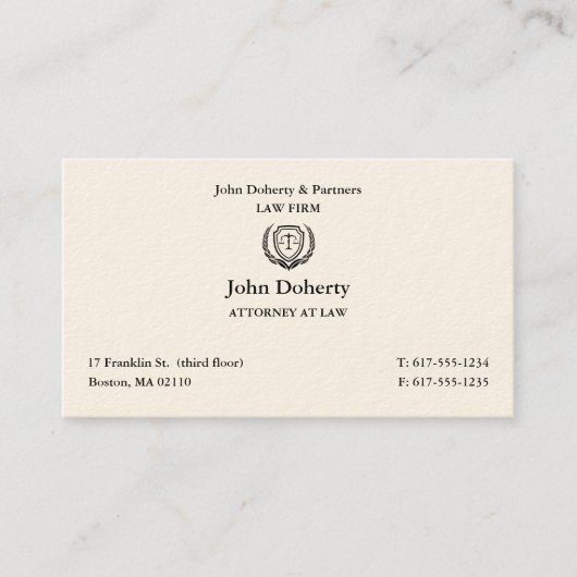 Procureur bij wet | Klassieke advocaat Visitekaartje (Voorkant)