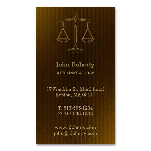Procureur bij wet | Perfect Golden Scales of Justi Visitekaartje Magneet (Voorkant Verticaal)