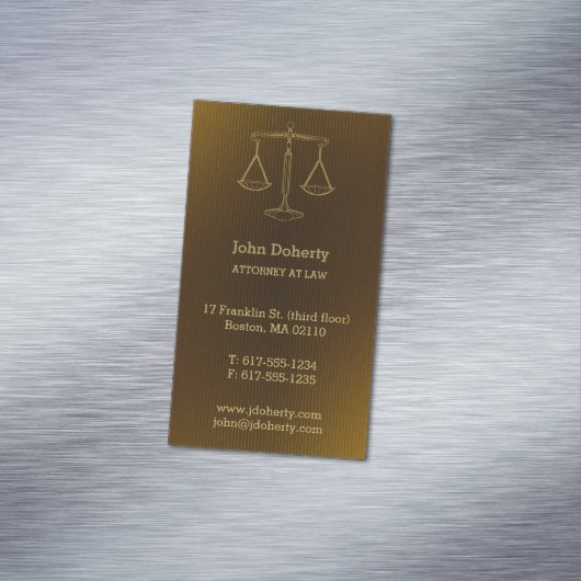 Procureur bij wet | Perfect Golden Scales of Justi Visitekaartje Magneet (Voorbeeld)