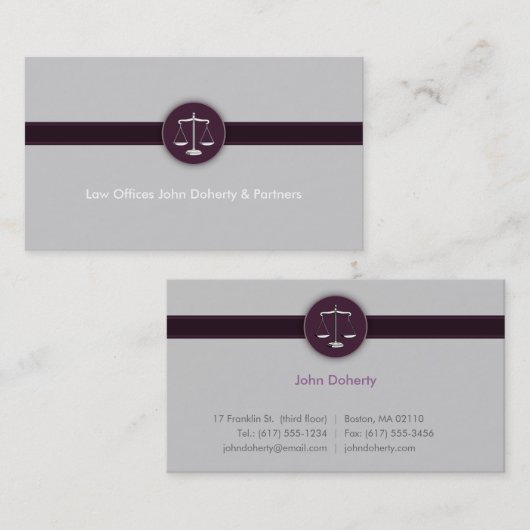 Procureur bij wet | Perfect moderne advocaat Visitekaartje (Voorkant / Achterkant)