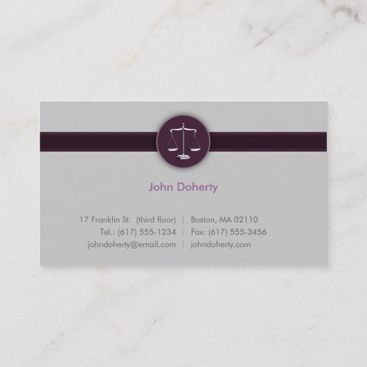 Procureur bij wet | Perfect moderne advocaat Visitekaartje (Achterkant)