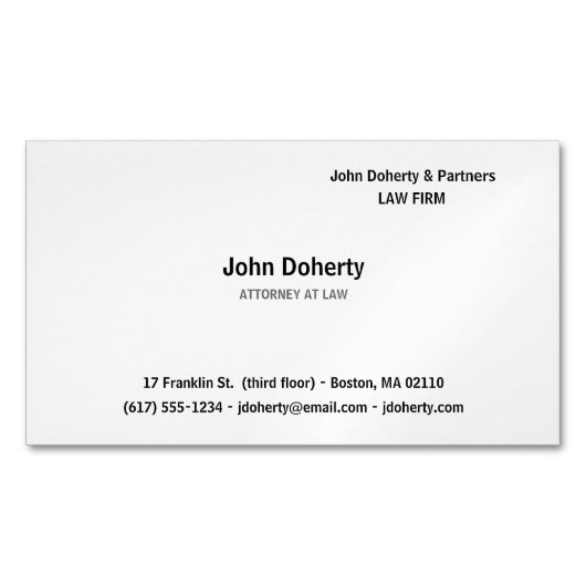 Procureur bij wet | Plain Visitekaartje Magneet (Voorkant)