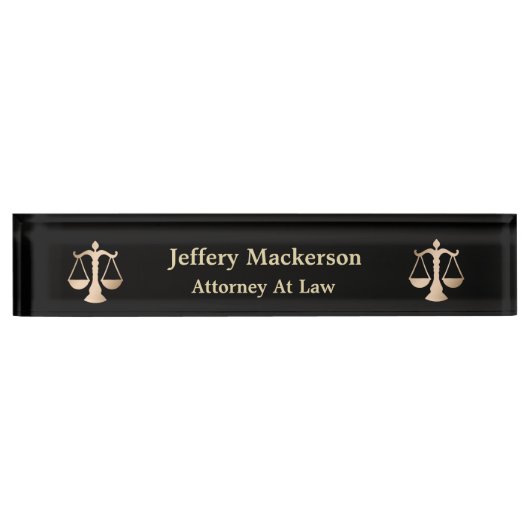 Procureur bij wet Scales of Justice Lawyer Rechter Naambordje (Voorkant)