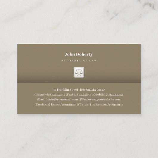 Procureur bij wet | Schaalprijzen van "Justice Gol Visitekaartje (Achterkant)