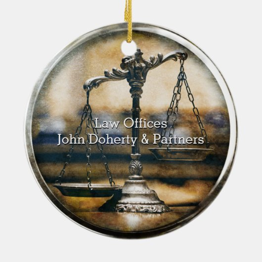 procureur bij wet | Schalen van het recht Keramisch Ornament (Achterkant)