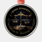 procureur bij wet | Schalen van het recht Metalen Ornament (Voorkant)