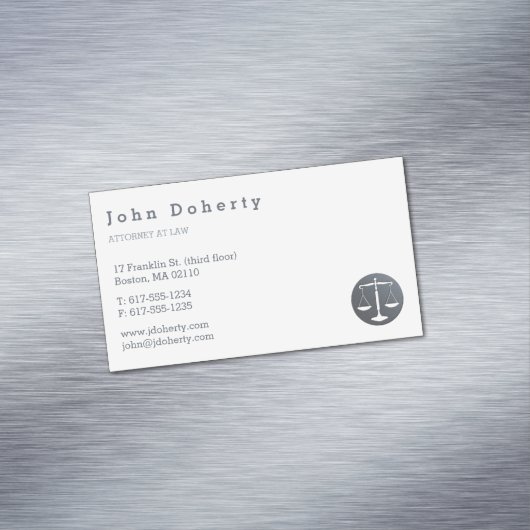 Procureur bij wet | Schalen van het recht Visitekaartje Magneet (Voorbeeld)