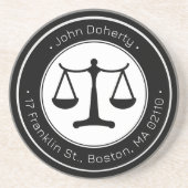 procureur bij wet | Schalen van het recht Zandsteen Onderzetter (Voorkant)