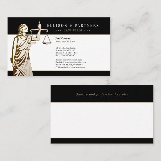 Procureur bij wet | Temida Visitekaartje (Voorkant / Achterkant)