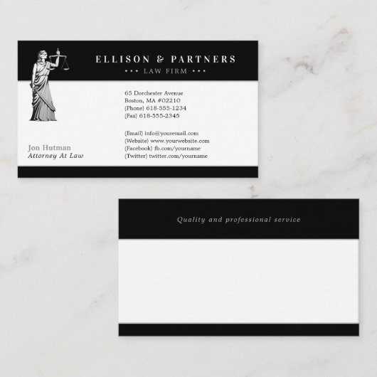 Procureur bij wet | Temida Visitekaartje (Voorkant / Achterkant)