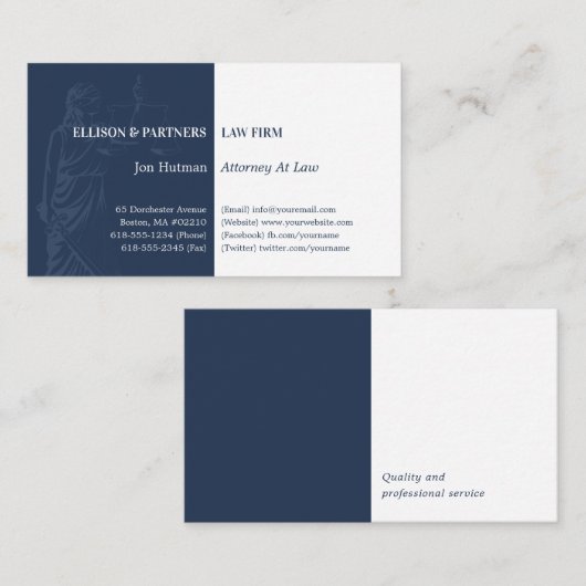 Procureur bij wet | Themis Professional Visitekaartje (Voorkant / Achterkant)