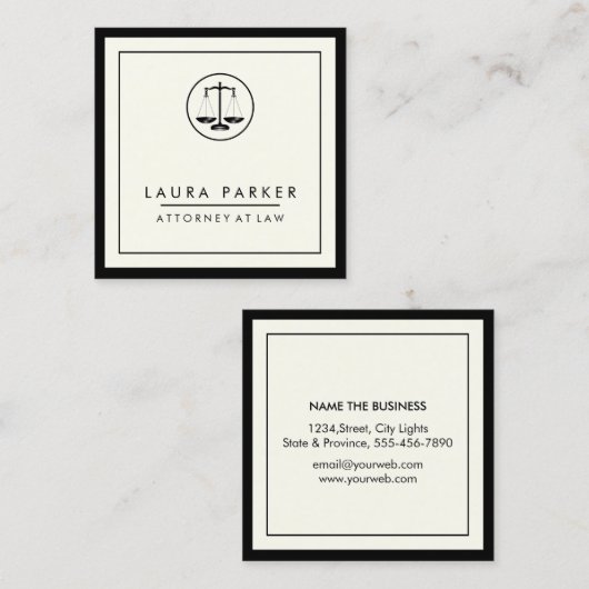 Procureur in de advocatuur Eenvoudige professionel Vierkante Visitekaartje (Voorkant / Achterkant)