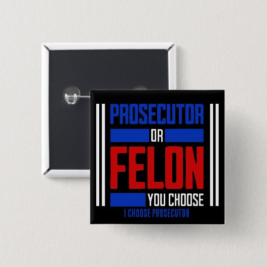 Procureur of misdadiger vierkante button 5,1 cm (Voorkant /achterkant)