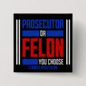 Procureur of misdadiger vierkante button 5,1 cm (Voorkant)