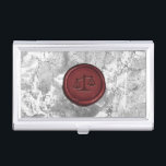 Procureur van de advocaat van Law Red Wax Logo Mar Visitekaarthouder<br><div class="desc">Advocaat bij Law Red Wax Logo Marble Stone Lawyer Business Card Holder.</div>