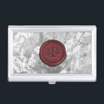Procureur van de advocaat van Law Red Wax Logo Mar Visitekaarthouder<br><div class="desc">Advocaat bij Law Red Wax Logo Marble Stone Lawyer Business Card Holder.</div>