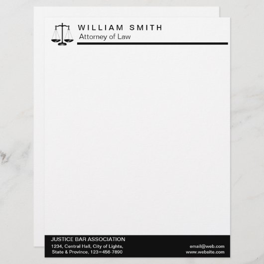 Procureur van de advocatenadvocaat briefhoofd (Voorkant / Achterkant)