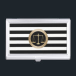 Procureur van de advocatenadvocaat van Law Gold Sc Visitekaarthouder<br><div class="desc">Advocaat bij Wet Gold Scale Modern Stripes Advocate Business Card Holder.</div>