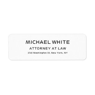 Procureur van de advocatenkantoor Linen Minimalist Etiket