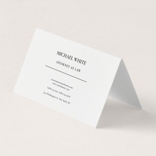 Procureur van de advocatenkantoor Linen Minimalist Visitekaartje (Voorkant)