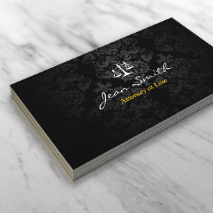 Procureur van de advocatuur Classy Dark Damask Law Visitekaartje