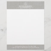 Procureur van de advocatuur Classy Linen Law Scale Briefhoofd Ontwerp (Voorkant)