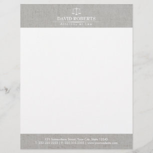 Procureur van de advocatuur Classy Linen Law Scale Briefhoofd Ontwerp