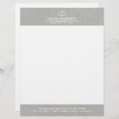 Procureur van de advocatuur Classy Linen Law Scale Briefhoofd Ontwerp (Voorkant / Achterkant)