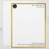 Procureur van de advocatuur Faux Gold Scale Briefhoofd (Voorkant / Achterkant)