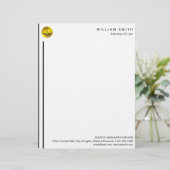 Procureur van de advocatuur Law Black Gold Scale Briefhoofd (Staand voorkant)