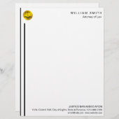 Procureur van de advocatuur Law Black Gold Scale Briefhoofd (Voorkant / Achterkant)