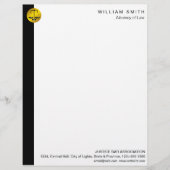 Procureur van de advocatuur Law Black Gold Scale Briefhoofd (Voorkant)