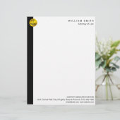 Procureur van de advocatuur Law Black Gold Scale Briefhoofd (Staand voorkant)