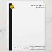 Procureur van de advocatuur Law Black Gold Scale Briefhoofd (Voorkant / Achterkant)