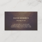 procureur van de  advocatuur Law Gold Scale Visitekaartje (Achterkant)