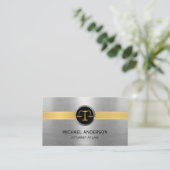 Procureur van de advocatuur Modern Gold & Silver Visitekaartje (Staand voorkant)